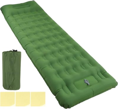 Kampeermat - Slaapmatje - Outdoor slapen - Snelle voetinflatie - Ergonomisch - Olijfgroen