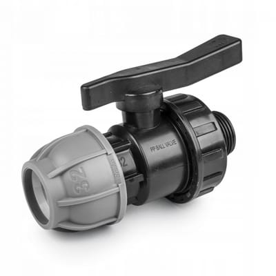 Bradas DSRA10V32M1 - PE Buisventiel - 32mm - Schroefdraad 1 Inch - 10 Bar Maximale Druk