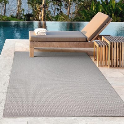 Buitentapijt weerbestendig voor terras en balkon - UV-bestendig en waterafstotend - Grijs 80 x 150 cm