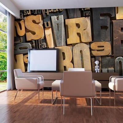 Fotobehang – Behangpapier - Fotobehang XXL - Houten letters 550x270 - Artgeist