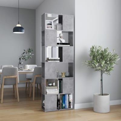 vidaXL - Boekenkast/kamerscherm - 60x24x186 - cm - bewerkt - hout - betongrijs