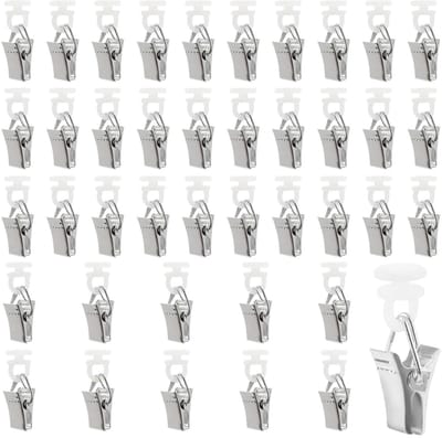 Cosensi- Gordijnhaken 50 Stuks - Gordijnhaken met Rollen - Gordijnklemmen - Klemmen voor Gordijnen - Kunststof/IJzer - Eenvoudige Installatie - Gordijnclips