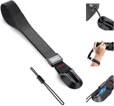 Verstelbare Polsband Lanyard voor Handcamera - Universele Zwarte Camera Polsriem