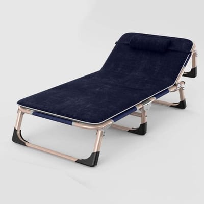 Opvouwbare ligstoel - Tuinstoel fauteuil - Buiten ontspannen - Verstelbare rugleuning - 194 x 68 cm - Marineblauw