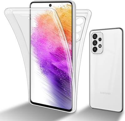 Cadorabo Hoesje geschikt voor Samsung Galaxy A73 5G in TRANSPARANT - 360° Full Body Case Cover Beschermhoes Voor- en achterbescherming, all-round bescherming met displaybescherming