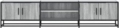 TV-meubel Urbanhome Industrial Sonoma Grijs – Televisiekast met Opbergruimte – Metalen Frame – Lowboard TV-kast voor Woonkamer & Slaapkamer – 60 kg Belastbaar