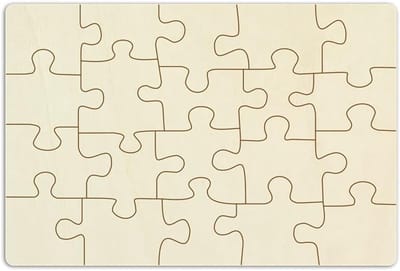 Houten Puzzel - Blanco Puzzel - Zelf Ontwerpen - Onbehandeld Multiplex - 20 Delen 29x19.5cm