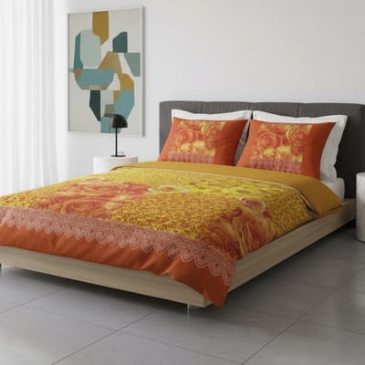 SENZATIONE 100% Katoen Percaline Dekbedovertrek 240x200/220-2x60x70 cm CARLIJN ORANGE