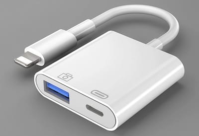 OTG-hub met enkele USB-poort - Lightning-naar-USB-adapter met oplaadpoort - USB 3.0