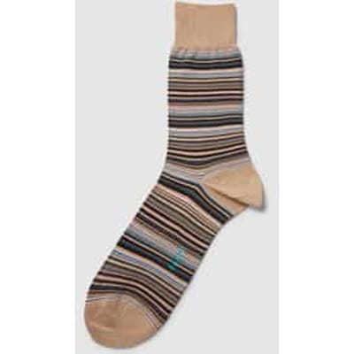 FALKE Microblock gedessineerd katoen sokken heren beige - maat 45-46