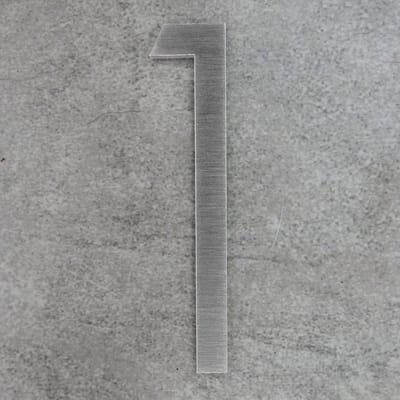 Logixbox Huisnummer 1 - RVS huisnummer plakken met 3M, strak en makkelijk - Materiaal: RVS - Hoogte: 12cm - Kleur: RVS - Montage: 3M sticker - Type RVS/120/Light/nr. 1