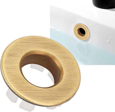 Spoelbak voor Badkamer met Overloop Cover - Decoratieve Ring - Bronzen Kleur - Thuis en Badkamer - Wastafel Accessoire