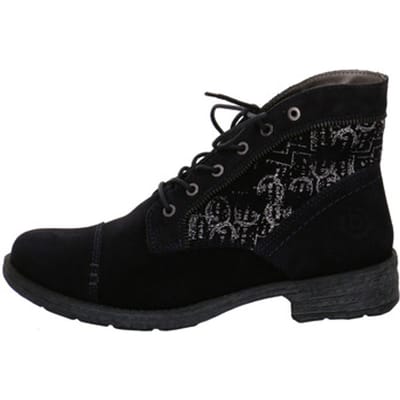 Rieker Dames 53632 14 Veterlaarzen Sleehak Blauw