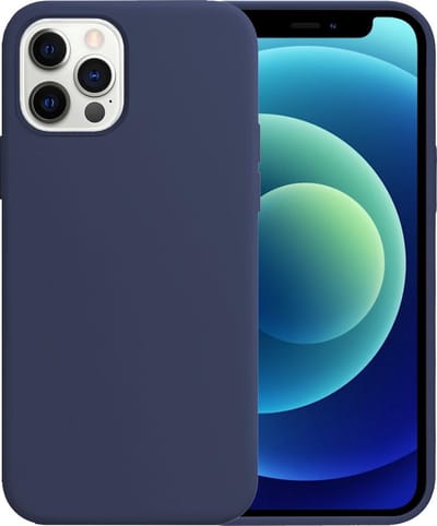 Hoesje - Geschikt voor Apple iPhone 12 Pro - Sterk & Shockproof - Siliconen Case - Hoes Cover - Telefoonhoes - Donkerblauw