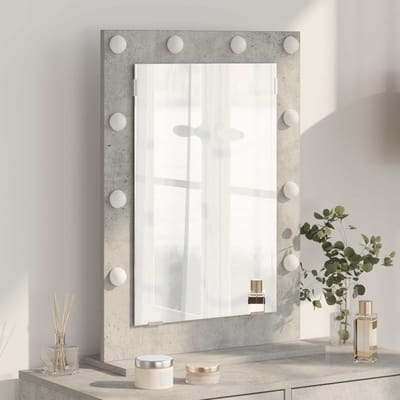 vidaXL - Make-up - Spiegel - Beton - Grijs - 70 - x - 50 - x - 18 - cm - Rechthoekig