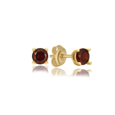 Geboortesteen Januari Granaat Oorknop Goldplated (925 Sterling) Trendy Minimalistisch Goldplated Oorknop Meisje | Cadeau Voor Vrouw