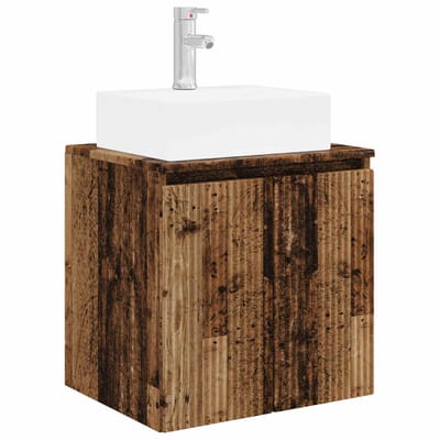 vidaXL - Wandgemonteerde - wastafel - van - een - meubel - Oud - hout