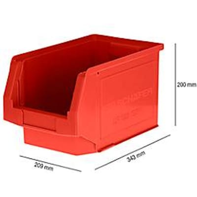 Magazijnbak LF 322 SSI Schäfer - polypropeen - L 343 x B 209 x H 200 mm - 10,4 l - rood