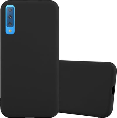 Cadorabo Hoesje geschikt voor Samsung Galaxy A7 2018 in CANDY ZWART - Beschermhoes gemaakt van flexibel TPU silicone Case Cover