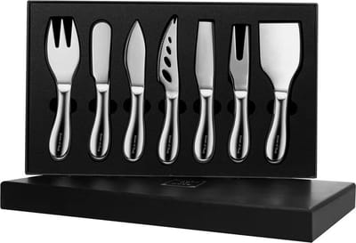 House of Husk Zilver Kaasmessen Set - Kaasmesjes Roestvrijstaal - 7 Delig inclusief Geschenkverpakking