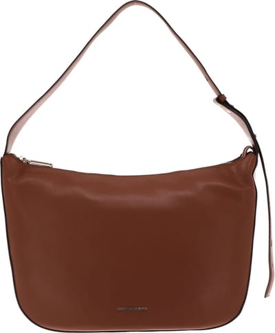 MANDARINA DUCK Leren Schoudertas Luna Hobo Caramel Cafe Bruine
