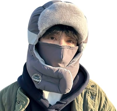 Nivard Wintermuts - Heren - Dames - Volwassenen - Muts - Ski Mask - Bivakmuts - Balaclava - Ski Masker - Wintersport - Full Face Mask - Winter Masker - Donkergrijs Wit