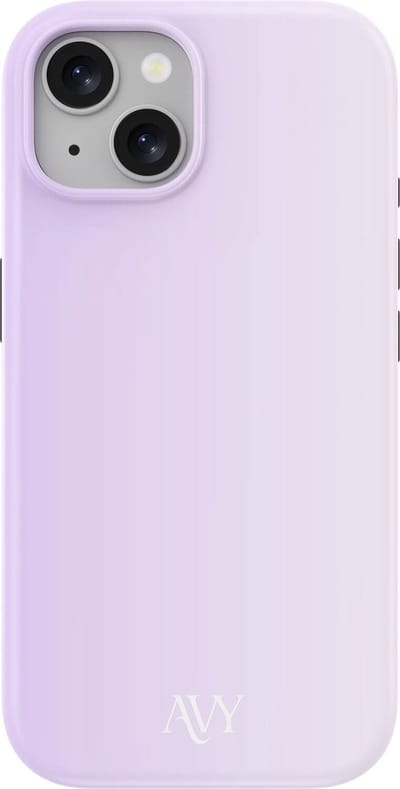 AVY Hoesje geschikt voor Apple iPhone 15 | Lavender Glow | Paars | Hard Shell Back Cover | Compatibel met MagSafe & Qi2