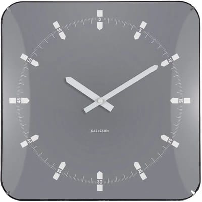 Karlsson Wandklok Sucinto Dome Square - Grijs - 35x35x35cm - Wandklok Modern