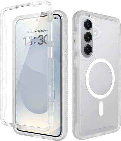 Hoesje met Ingebouwde Screenprotector Geschikt voor Samsung Galaxy S26 Plus - Compatibel met MagSafe / Qi2 - Full Protect - Schokbestendige Beschermhoes - Case Matte Transparant