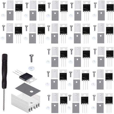 20 stuks N-Channel Mosfet Transistor 33A 100V TO-220 met Koelpasta en Schroevendraaier voor Hobbyisten en DIY Projecten