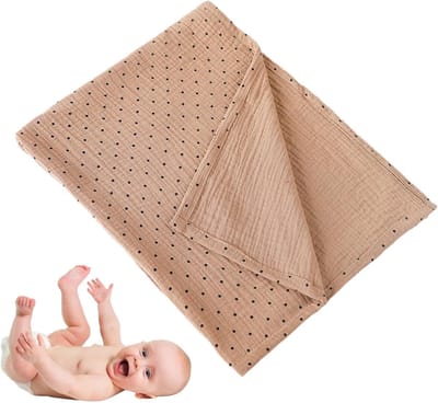 Wikkeldeken Mousseline - Babydeken Zomer - Comfortabel Slapen - Ademend Katoen - 80 x 65 cm - Naturel