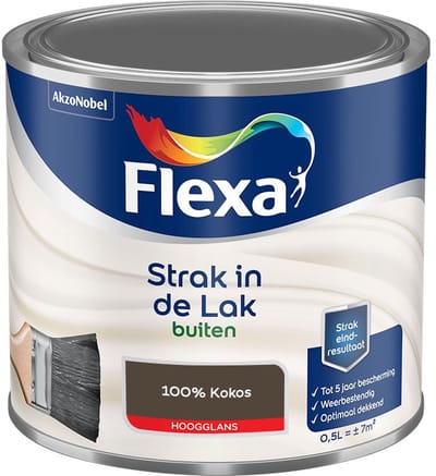 Flexa - Strak In De Lak Buitenlak Hoogglans - 100% Kokos - Mengverf - 500 Ml