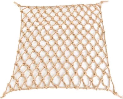 Veiligheidsnet Touw - Decoratief Net - Bescherming Kinderen - Handgeweven Stevig Net - 1x1m - Hennep