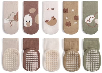 Dailygoods- Antislip Sokken - Baby Sokken 0-3 Maanden - Katoenen Sokken - Thermische Sokken - Antislip Ontwerp - Cartoonpatroon - Babysokken