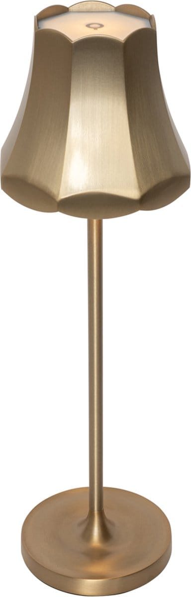 QAZQA granny retro - Retro Dimbare LED Draadloze Oplaadbare Tafellamp USB met Dimmer - 1 lichts - H 36 cm - Goud - Buitenverlichting