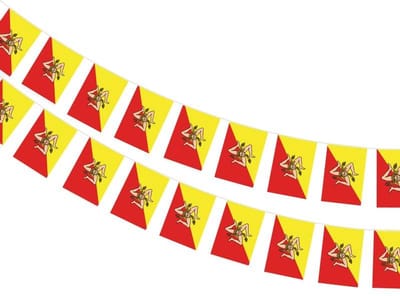 Siciliaanse vlaggenlijn 11,4 m - 40 vlaggen 14 x 21 cm - waterdicht materiaal - perfect voor feestdecoratie - ShopVlot