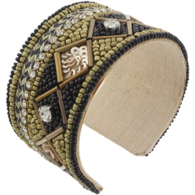 Behave – Armband – Zwart – Vintage goudkleurig – Bohemian – 4 cm Breed