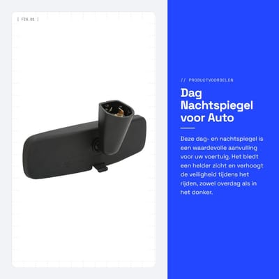 Dailygoods- Binnenspiegel Dag/Nacht - Achteruitkijkspiegel - Binnenspiegel Auto - Binnenspiegel met Zuignap - Schokbestendig - Voor Rij-instructeur - Autospiegel