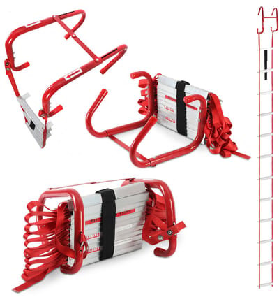 Vluchtladder - 4,5 meter - 2 verdieping - Tot 450kg draagkracht - Antislip - Opklapbaar