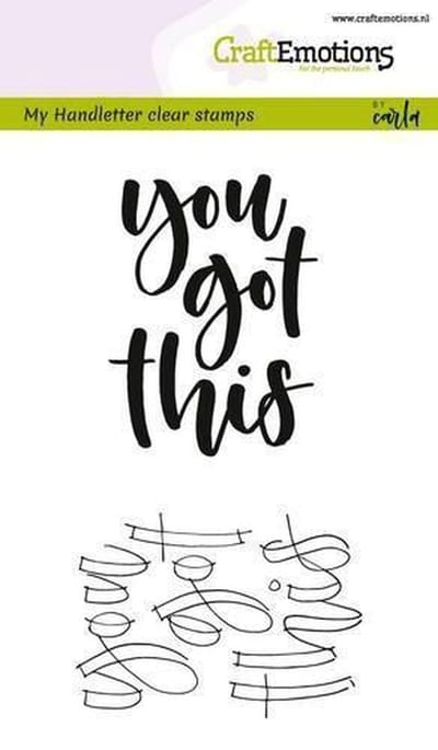 CraftEmotions stempel A6 -  handletter - you got this Engels