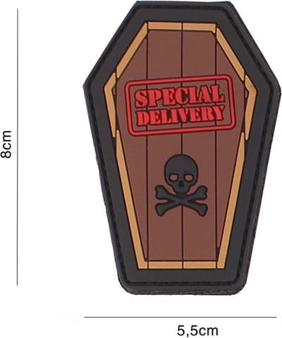 Embleem 3D PVC Special delivery bruin