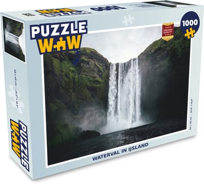 Puzzel Waterval - IJsland - Rots - Legpuzzel - Puzzel 1000 stukjes volwassenen