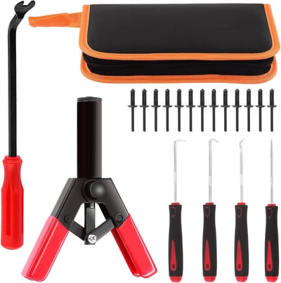 Klinknagel Gereedschap Set - Paneelclip Verwijderaar - Vastzetten Panelen - Multifunctioneel - 46 Delig - Grijs