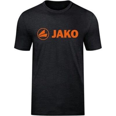 Jako Promo T-Shirt Heren - Zwart Gemeleerd / Fluo Oranje | Maat: S
