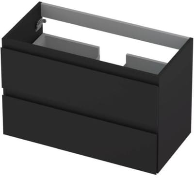INK - Onderkast 2 Laden Greeploos Gelakt - 800x400x520 Mm - Mat Zwart