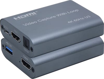 DrPhone HVC4 Audio Video Capture Card met Loop Out - HDMI naar HDMI & USB 3.0 & SPDIF/Optische – 4K 60Hz -voor o.a Live Video Streaming Opnemen etc