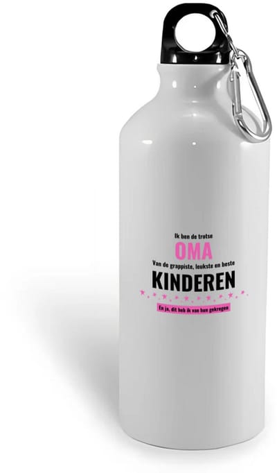 Hacebo® - ik ben de trotste oma van de grappigste, leukste en beste kinderen, en ja dit heb ik van hun gekregen waterfles - de trotste oma - verjaardag - verjaardagscadeau - cadeau - beste kinderen - water fles - 400ML