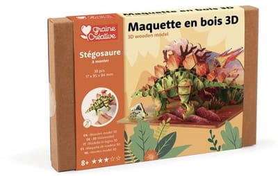 Graine Creative houten puzzel Stegosaurus 3D speelgoed dino.