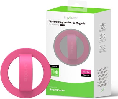 Rixus RXPH50L Silicone Ring Holder For Magsafe Rose Red