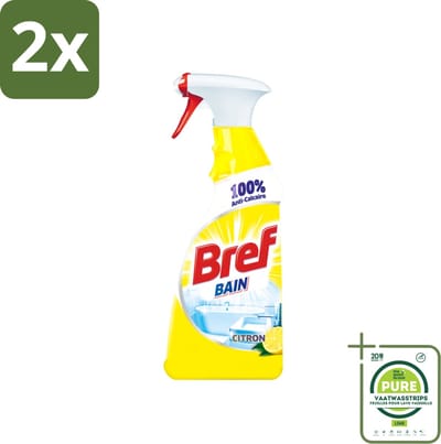 Bref - Badkamerreiniger - Spray - Anti-Kalk - Citroen - 750 ml - Voordeelverpakking - 2 stuks - Badkamerreiniger - Badkamerspray